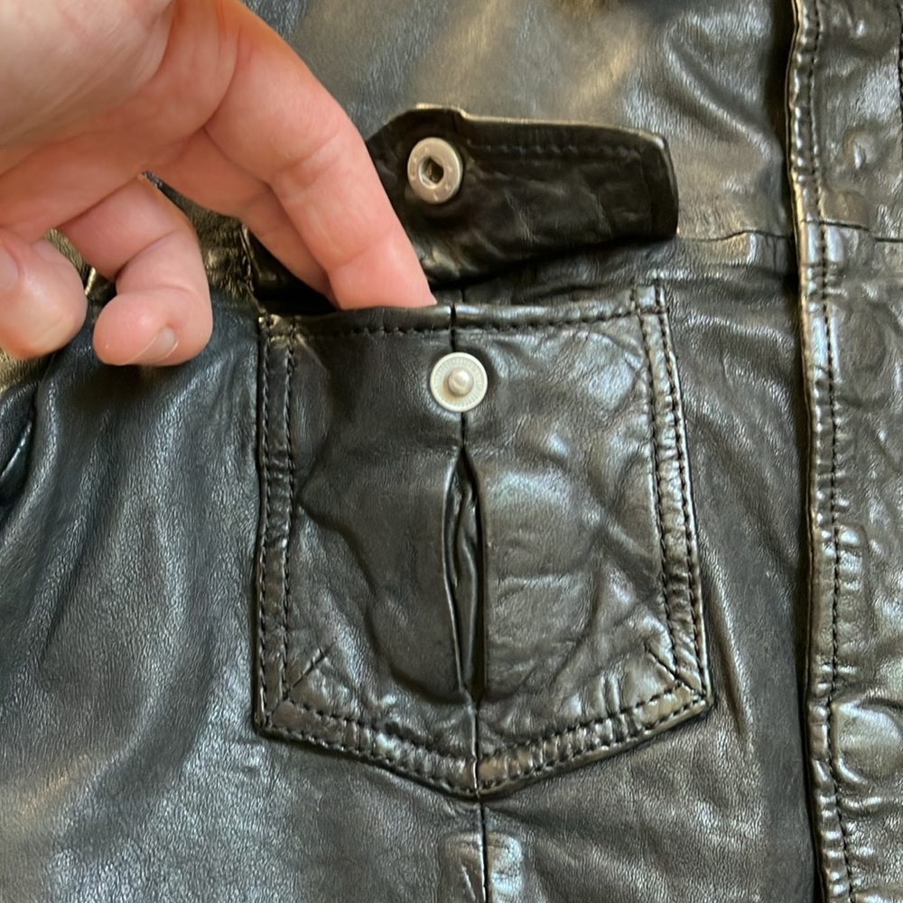 ALTER EGO Black Leather Jacket - Picture 12 of 17